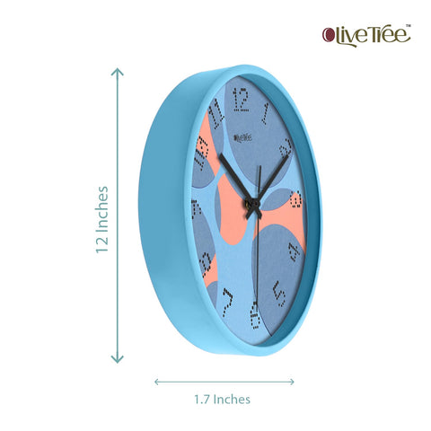 Olive Tree Wall Clock 12" Decorative Latest Plastic Wall Clock Tik-Tok Movement Classic Clock Battery Operated Round Easy to Read for Room/Home/Kitchen/Bedroom/Office/School - 9228