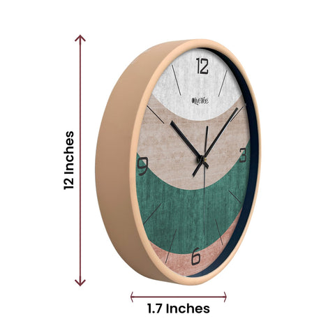 Olive Tree Wall Clock for Living Room, Home, Bedroom Walls, Kitchen, Office, Round Shape Designer Plastic Wall Clock for Home Decor, 12- inch,30 x 30 cm -9409