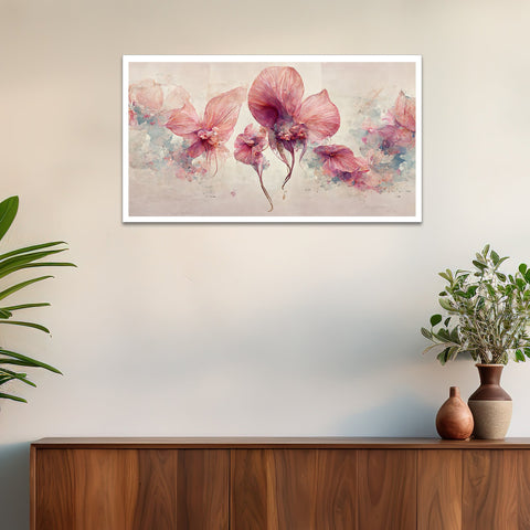 Pink Flowers Canvas Paintings for Wall Decoration Art Prints with Frame