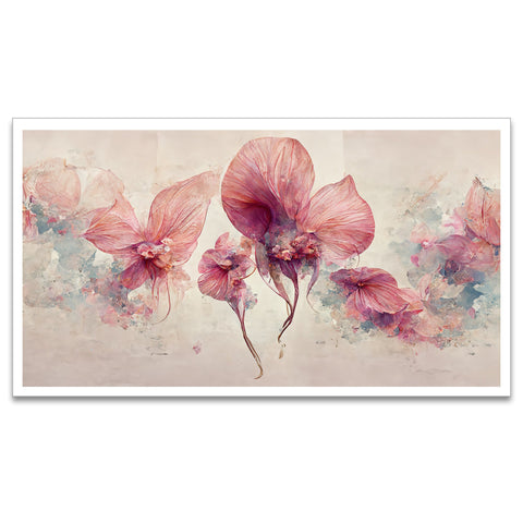 Pink Flowers Canvas Paintings for Wall Decoration Art Prints with Frame