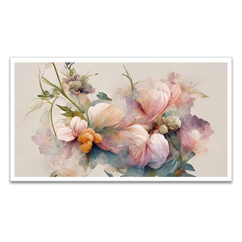 Pink Flowers 3D Art Print Floating Framed Canvas Wall Painting