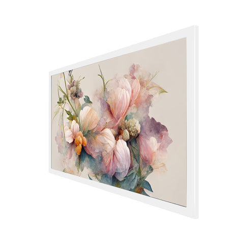 Pink Flowers 3D Art Print Floating Framed Canvas Wall Painting