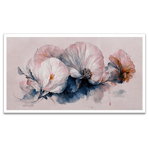 3D Illustration White Flower Canvas Painting for Bedroom Living Room Wall DÃ©cor