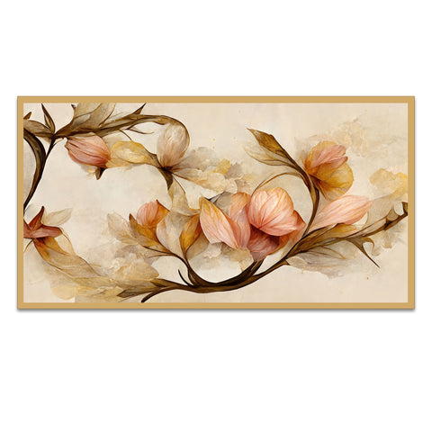 Panoramic 3D Flower Floating Framed Canvas Wall Painting