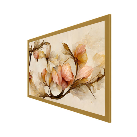 Panoramic 3D Flower Floating Framed Canvas Wall Painting