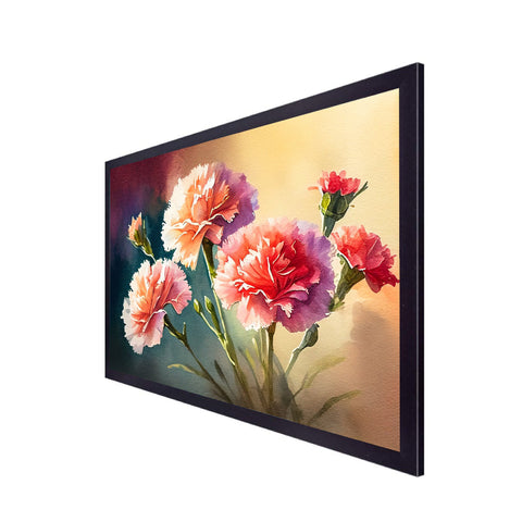 Luxurious Art Print of Pink Flower Canvas Floral Floating Frame Wall Painting