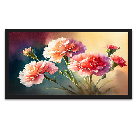 Luxurious Art Print of Pink Flower Canvas Floral Floating Frame Wall Painting