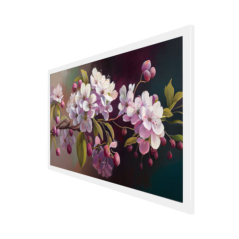 Fresh Spring Blossom Pink Flowers Branch Floating Framed Canvas Wall Painting