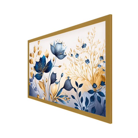 Beautiful Blue Flower Art Print Frame Canvas Wall Painting for Home and Office DÃ©cor