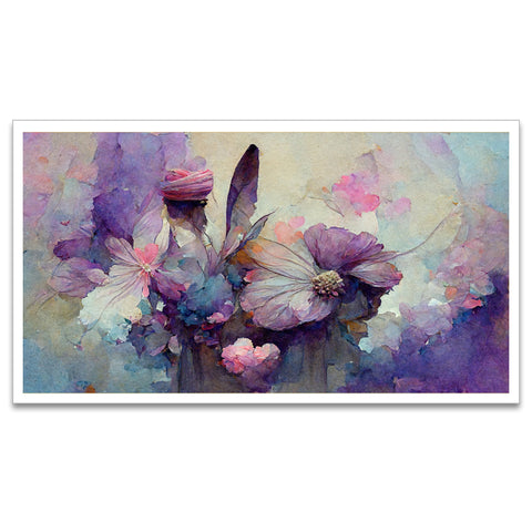 3D Purple Floating Frame Flower Canvas Paintings for Wall Decor