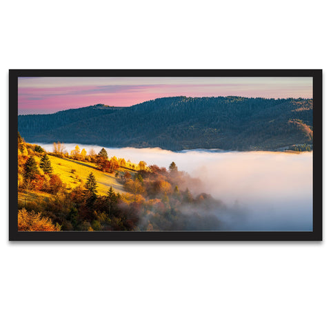 Colorful Trees Mountain Modern Art Floating Frame Canvas Wall Painting