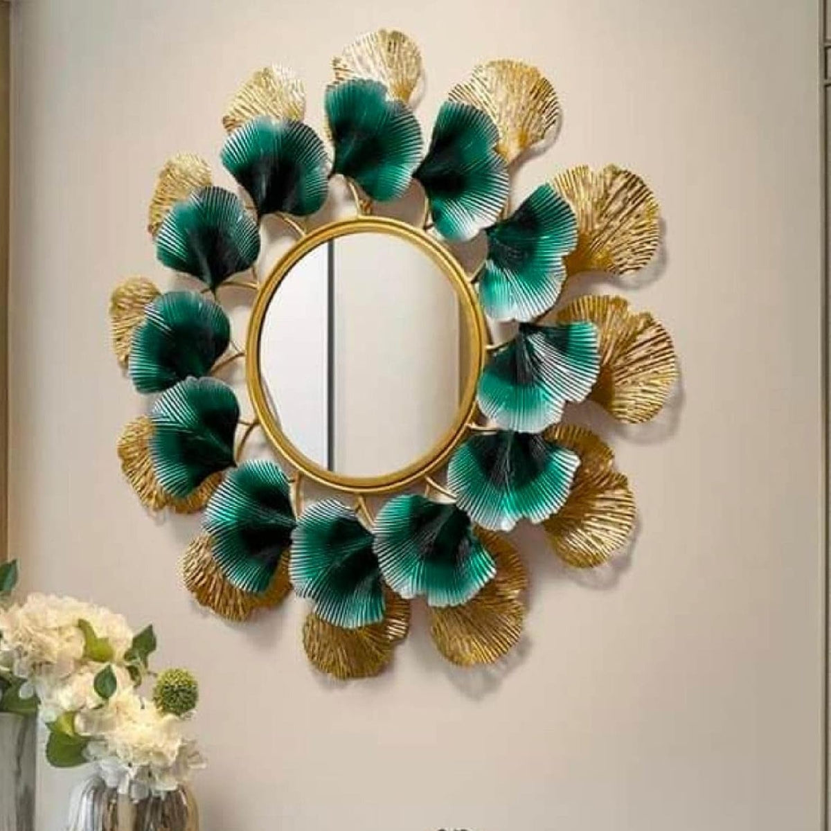 Golden and Turquoise Green Mirror