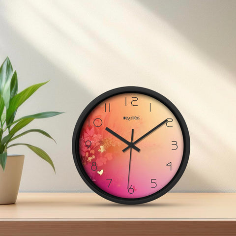 Olive Tree Wall Clock for Living Room, Home, Bedroom Walls, Kitchen, Office, Round Shape Designer Plastic Wall Clock for Home Decor, 12- inch,30 x 30 cm -9309