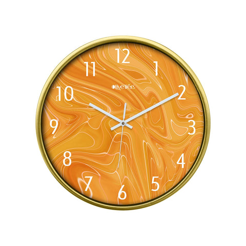 Olive Tree Wall Clock for Living Room, Home, Bedroom Walls, Kitchen, Office, Round Shape Designer Plastic Wall Clock for Home Decor, 12- inch,30 x 30 cm -9378