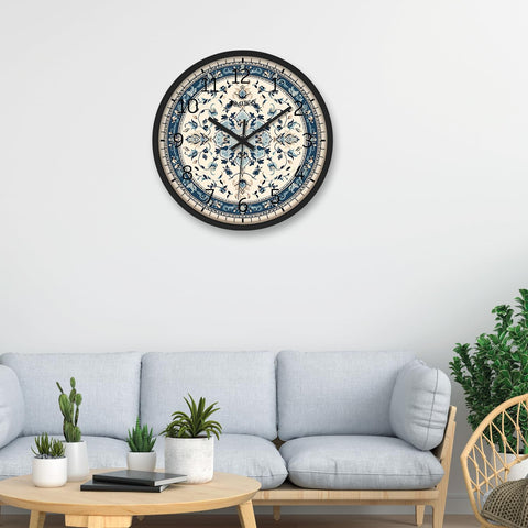 Olive Tree Wall Clock 12" Decorative Latest Plastic Wall Clock TIK-Tok Movement Classic Clock Battery Operated Round Easy to Read for Room/Home/Kitchen/Bedroom/Office/School - 9079