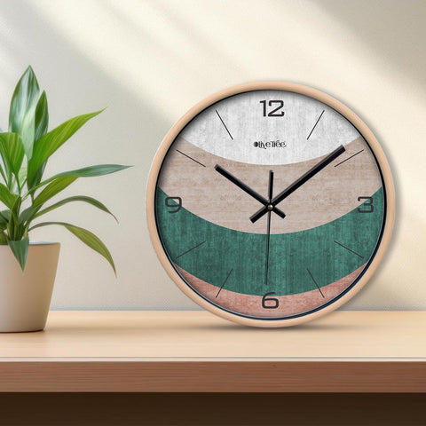 Olive Tree Wall Clock for Living Room, Home, Bedroom Walls, Kitchen, Office, Round Shape Designer Plastic Wall Clock for Home Decor, 12- inch,30 x 30 cm -9409