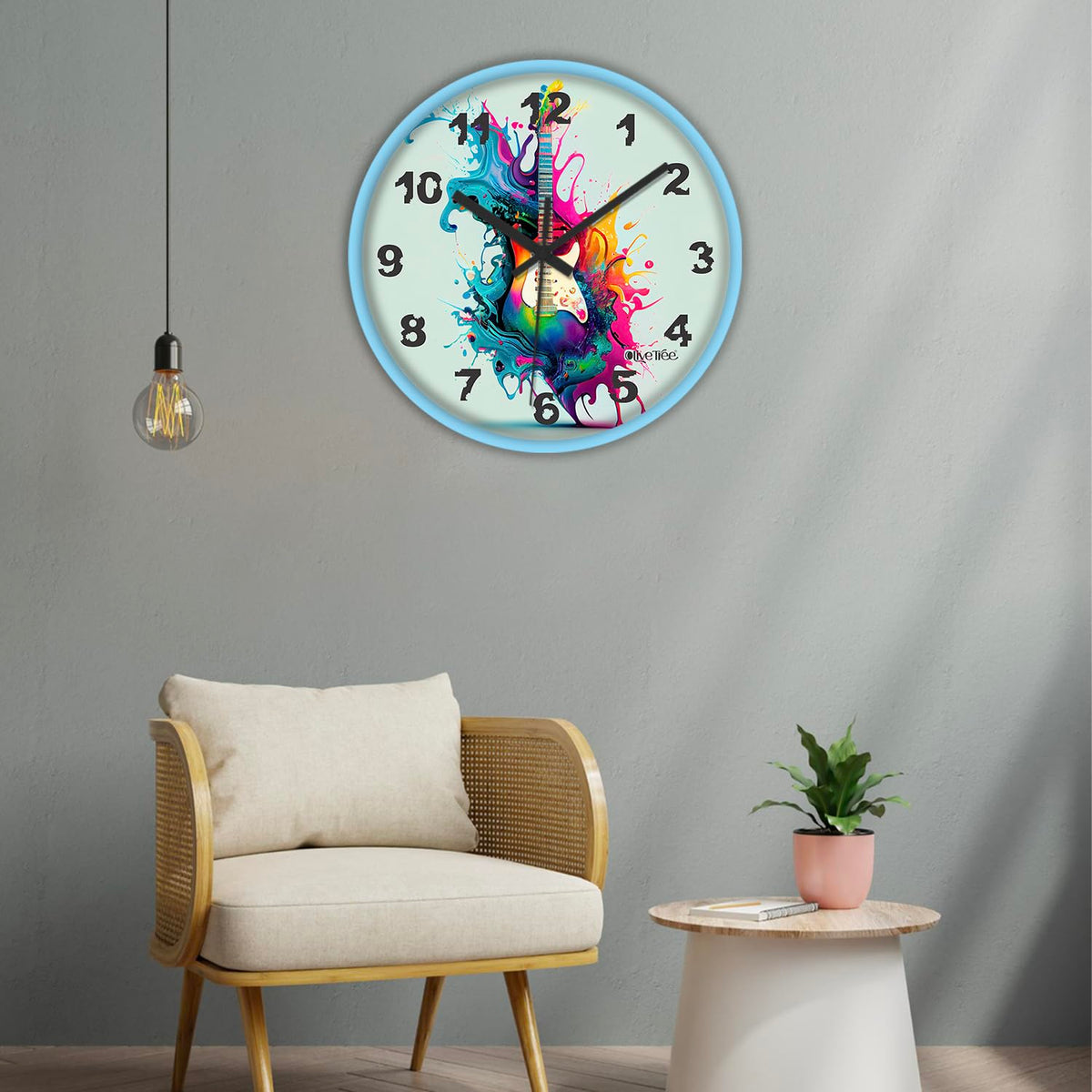 Olive Tree Wall Clock 12" Decorative Latest Plastic Wall Clock Tik-Tok Movement Classic Clock Battery Operated Round Easy to Read for Room/Home/Kitchen/Bedroom/Office/School - 9229