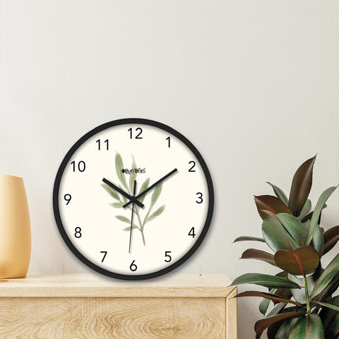 Olive Tree Wall Clock 12" Decorative Latest Plastic Wall Clock TIK-Tok Movement Classic Clock Battery Operated Round Easy to Read for Room/Home/Kitchen/Bedroom/Office/School - 9154