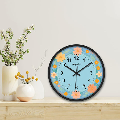 Olive Tree Wall Clock 12" Decorative Latest Plastic Wall Clock TIK-Tok Movement Classic Clock Battery Operated Round Easy to Read for Room/Home/Kitchen/Bedroom/Office/School - 9057