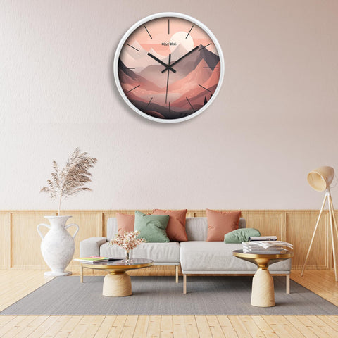 Olive Tree Wall Clock for Living Room, Home, Bedroom Walls, Kitchen, Office, Round Shape Designer Plastic Wall Clock for Home Decor, 12- inch,30 x 30 cm -9326