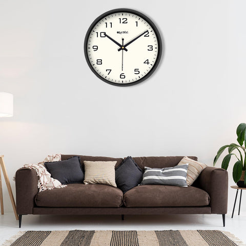 Olive Tree 8-Inch Plastic Analog Wall Clock/Table Clock - Modern Dial Latest Stylish Table Clock (Black Frame, Quartz Movement)-1023