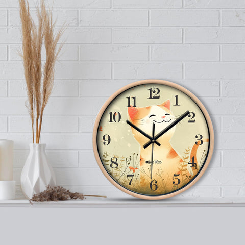 Olive Tree Wall Clock for Living Room, Home, Bedroom Walls, Kitchen, Office, Round Shape Designer Plastic Wall Clock for Home Decor, 12- inch,30 x 30 cm -9406