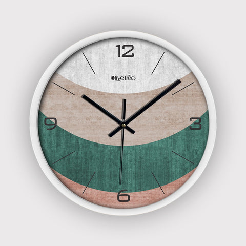 Olive Tree Wall Clock for Living Room, Home, Bedroom Walls, Kitchen, Office, Round Shape Designer Plastic Wall Clock for Home Decor, 12- inch,30 x 30 cm -9398