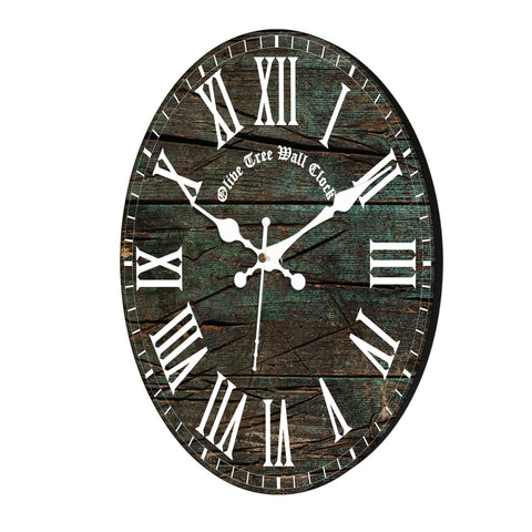 Olivetree Wooden Wall Clock 12" Silent Movement Decorative Wall Clock Classic Clock Battery Operated Round Easy to Read for Home, Living Room,Office(Multi) - 4053