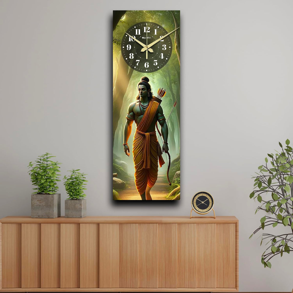 Olive Tree Wooden Wall Clock Decorative Latest Wall Clock TIK-Tok Movement Classic Clock Battery Operated Easy to Read for Room/Home/Kitchen/Bedroom/Office/School -1071