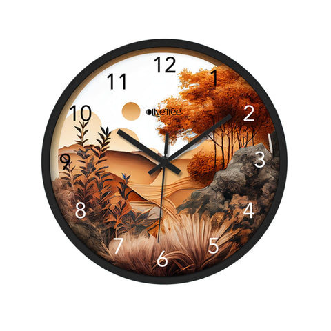 Olive Tree® Wall Clock 12" Silent Quartz Decorative Latest Multicoloured Wall Clock Non-Ticking Classic Clock Battery Operated Round Easy to Read for Room/Home/Kitchen/Bedroom/Office/School - 9026