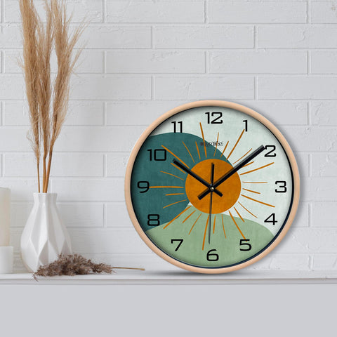 Olive Tree Wall Clock for Living Room, Home, Bedroom Walls, Kitchen, Office, Round Shape Designer Plastic Wall Clock for Home Decor, 12- inch,30 x 30 cm -9416