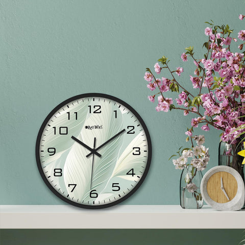 Olive Tree Wall Clock 12" Decorative Latest Plastic Wall Clock TIK-Tok Movement Classic Clock Battery Operated Round Easy to Read for Room/Home/Kitchen/Bedroom/Office/School - 9054