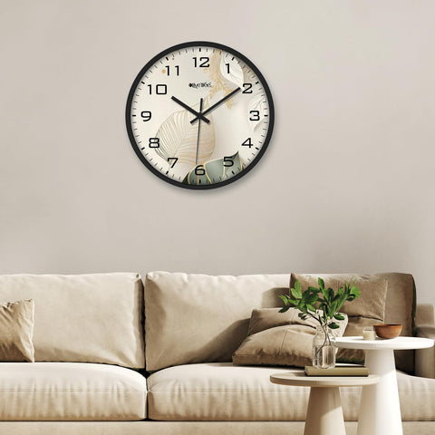 Olive Tree Wall Clock 12" Decorative Latest Plastic Wall Clock TIK-Tok Movement Classic Clock Battery Operated Round Easy to Read for Room/Home/Kitchen/Bedroom/Office/School - 9055