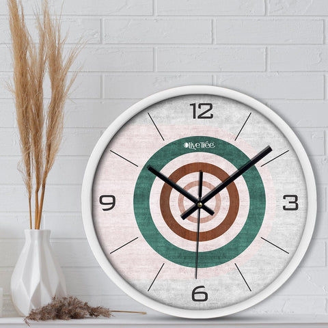 Olive Tree Wall Clock for Living Room, Home, Bedroom Walls, Kitchen, Office, Round Shape Designer Plastic Wall Clock for Home Decor, 12- inch,30 x 30 cm -9397