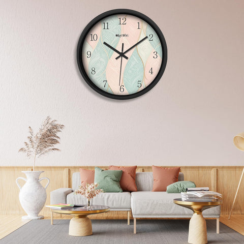 Olive Tree Wall Clock for Living Room, Home, Bedroom Walls, Kitchen, Office, Round Shape Designer Plastic Wall Clock for Home Decor, 12- inch,30 x 30 cm -9305