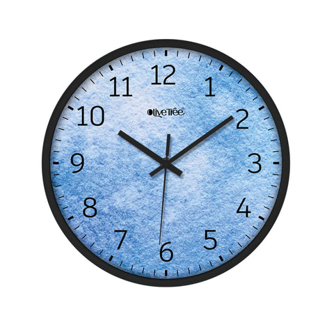 Olive Tree Wall Clock 12" Decorative Latest Plastic Wall Clock TIK-Tok Movement Classic Clock Battery Operated Round Easy to Read for Room/Home/Kitchen/Bedroom/Office/School - 9115