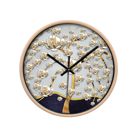 Olive Tree Wall Clock for Living Room, Home, Bedroom Walls, Kitchen, Office, Round Shape Designer Plastic Wall Clock for Home Decor, 12- inch,30 x 30 cm -9421