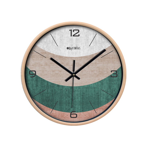 Olive Tree Wall Clock for Living Room, Home, Bedroom Walls, Kitchen, Office, Round Shape Designer Plastic Wall Clock for Home Decor, 12- inch,30 x 30 cm -9409