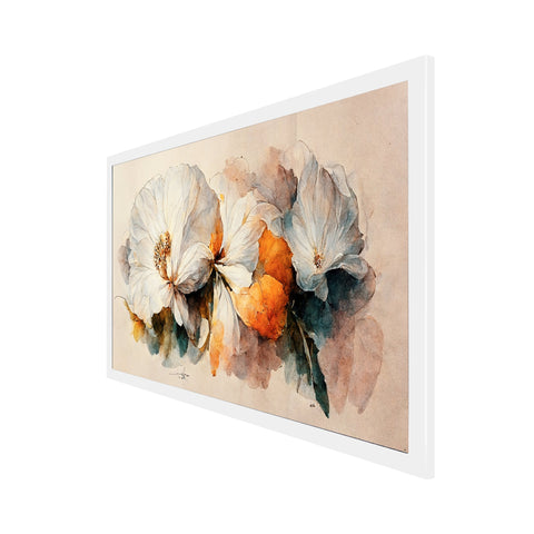 Digital Art Print 3d Vibrant Flower Floating Framed Canvas Wall Painting