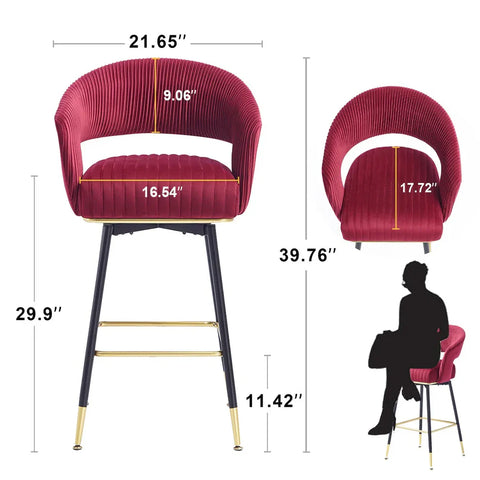 Burgundy Mixoy Bar Stool