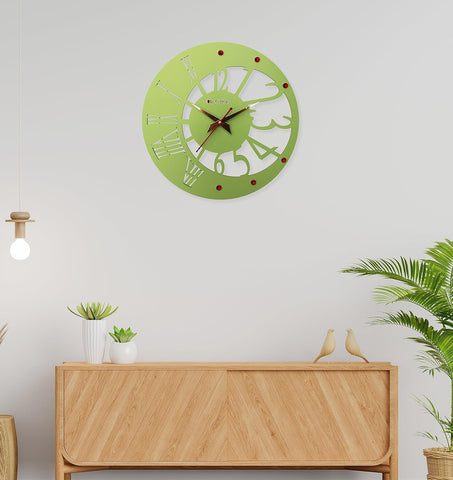 Olivetree Wooden Designer Non- Ticking Silent Wall Clock for Home | Wooden Wall Clock for Living Room Bedroom | Designer Wooden Stylish Clocks for Home/Wall Dcor - 1018