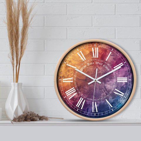 Olive Tree Wall Clock for Living Room, Home, Bedroom Walls, Kitchen, Office, Round Shape Designer Plastic Wall Clock for Home Decor, 12- inch,30 x 30 cm -9349