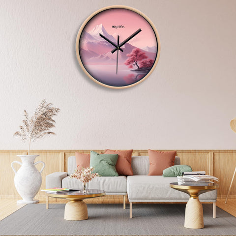 Olive Tree Wall Clock for Living Room, Home, Bedroom Walls, Kitchen, Office, Round Shape Designer Plastic Wall Clock for Home Decor, 12- inch,30 x 30 cm -9348