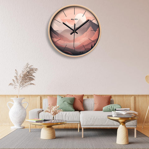 Olive Tree Wall Clock for Living Room, Home, Bedroom Walls, Kitchen, Office, Round Shape Designer Plastic Wall Clock for Home Decor, 12- inch,30 x 30 cm -9338