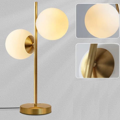 Golden Finish Electroplating Double Globe Table Lamp