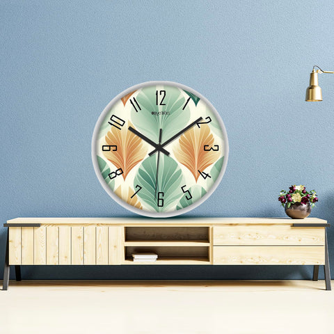 Olive Tree Wall Clock 12" Decorative Latest Plastic Wall Clock TIK-Tok Movement Classic Clock Battery Operated Round Easy to Read for Room/Home/Kitchen/Bedroom/Office/School - 9246