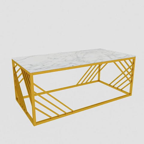 Geometrical Design Golden Metal Centre Table