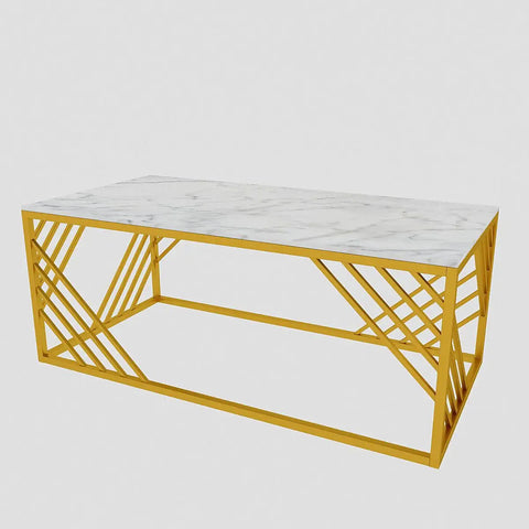 Geometrical Design Golden Metal Centre Table