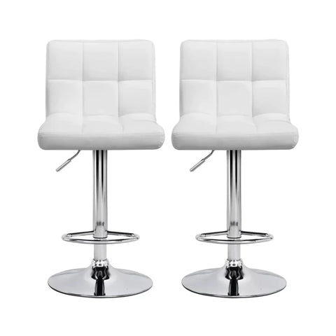 Luxurious Leatherette White Bar Stool