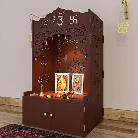 Ek-onkar Home Temple/Pooja Mandir with Inbuilt Focus Light